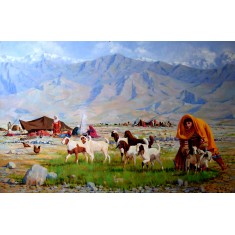 Naseeb Khan, 48 x 72 Inch, Oil on Canvas, Landscape Painting, AC-NSBK-027 Naseeb Khan, 48 x 72 Inch, Oil on Canvas, Landscape Painting, AC-NSBK-027